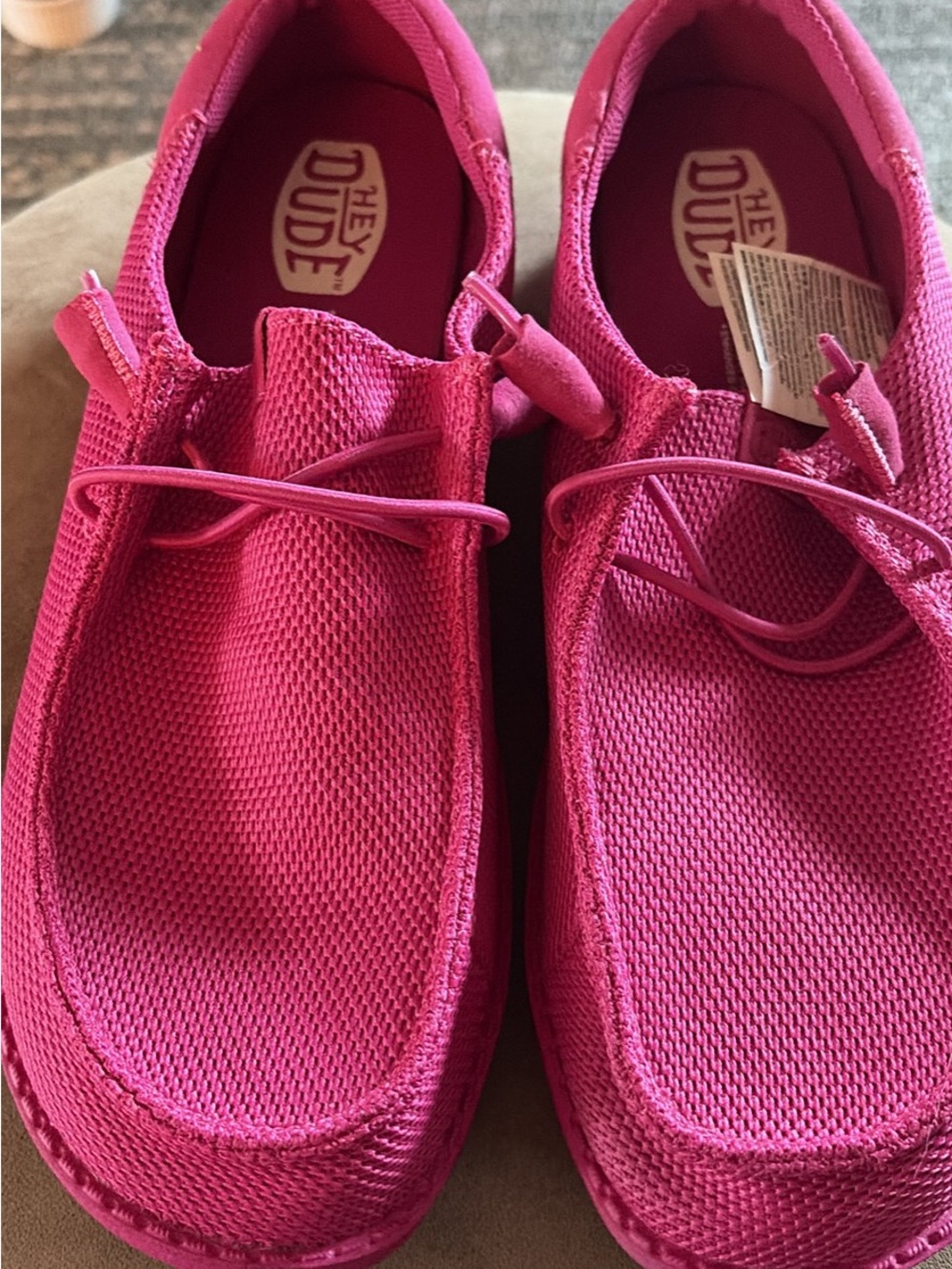 Hey Dude Women's Hot Pink Mesh Slip-On Moccasins